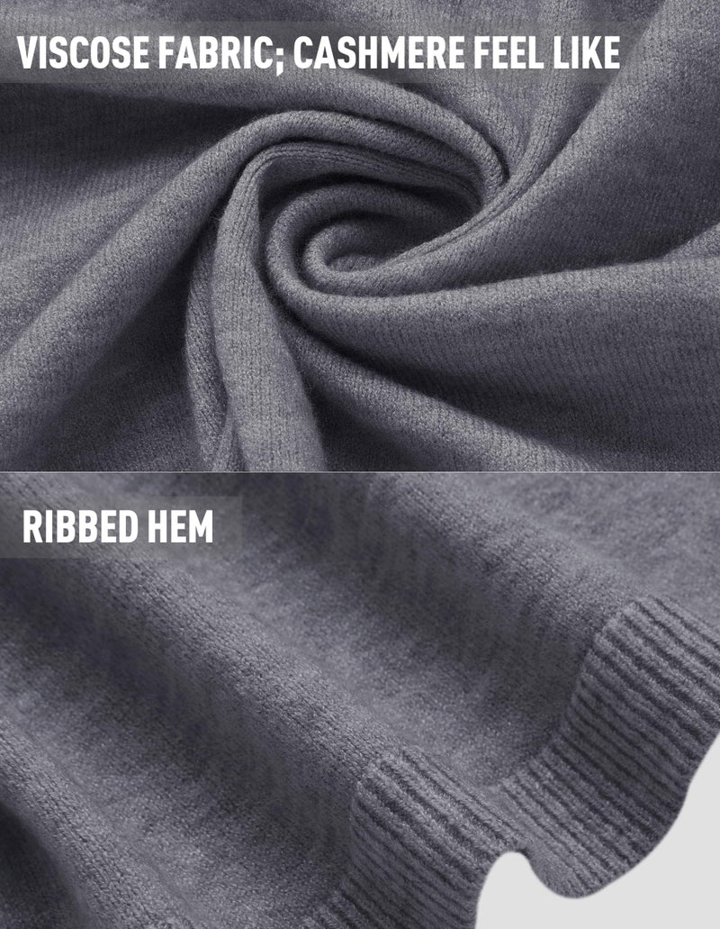 PULI Women's Versatile Knitted Shawls Scarf Poncho Sweater with Buttons Lightweight Spring Summer Fall Wraps slate gray - Image 4